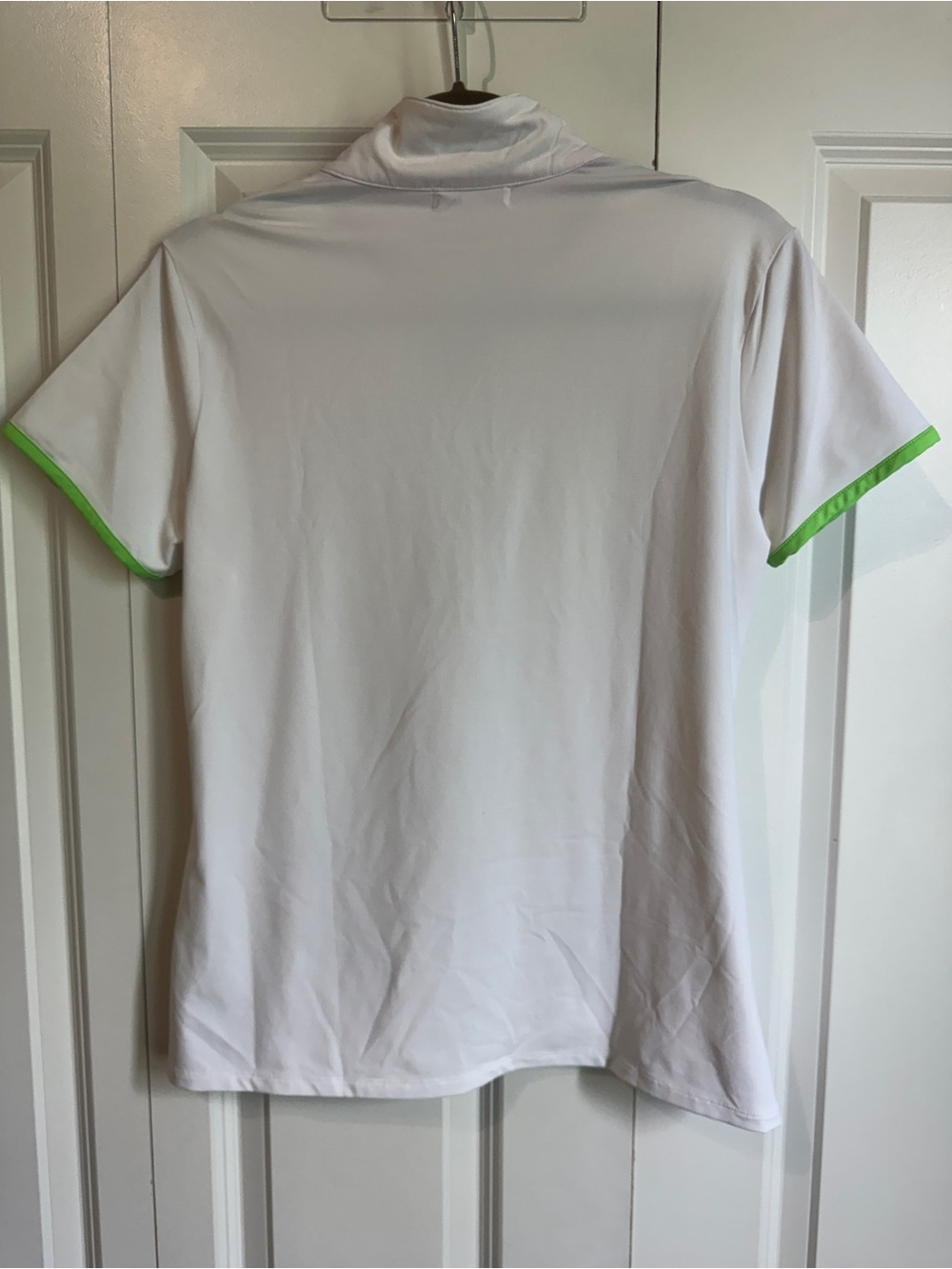 Fairway & Greene Women’s White Short Sleeve Golf Polo with Lime Trim - Picture 3 of 4